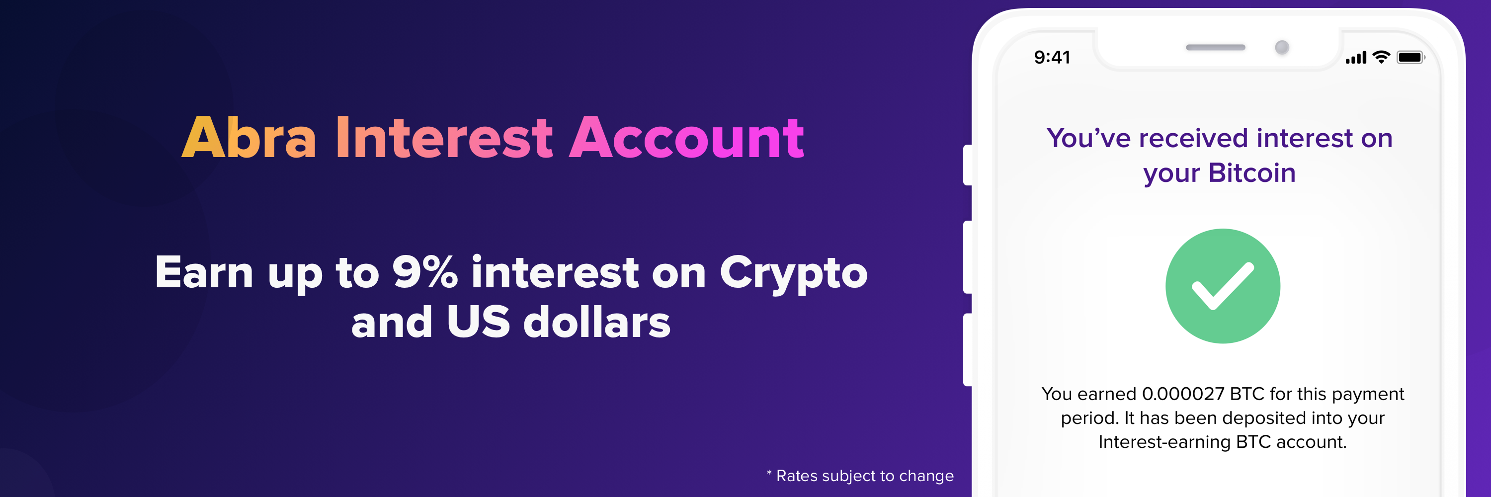 Abra Interest Account - Earn interest on crypto
