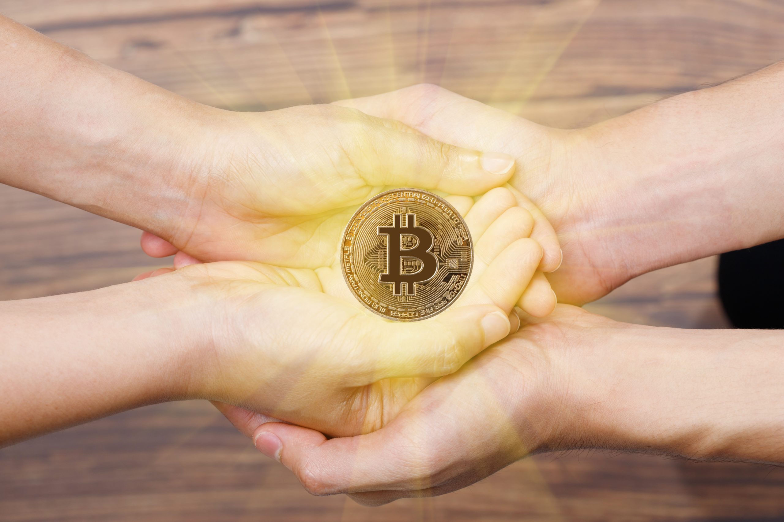 People,Hands,Together,Give,And,Receive,Love,Of,Btc,Bitcoin